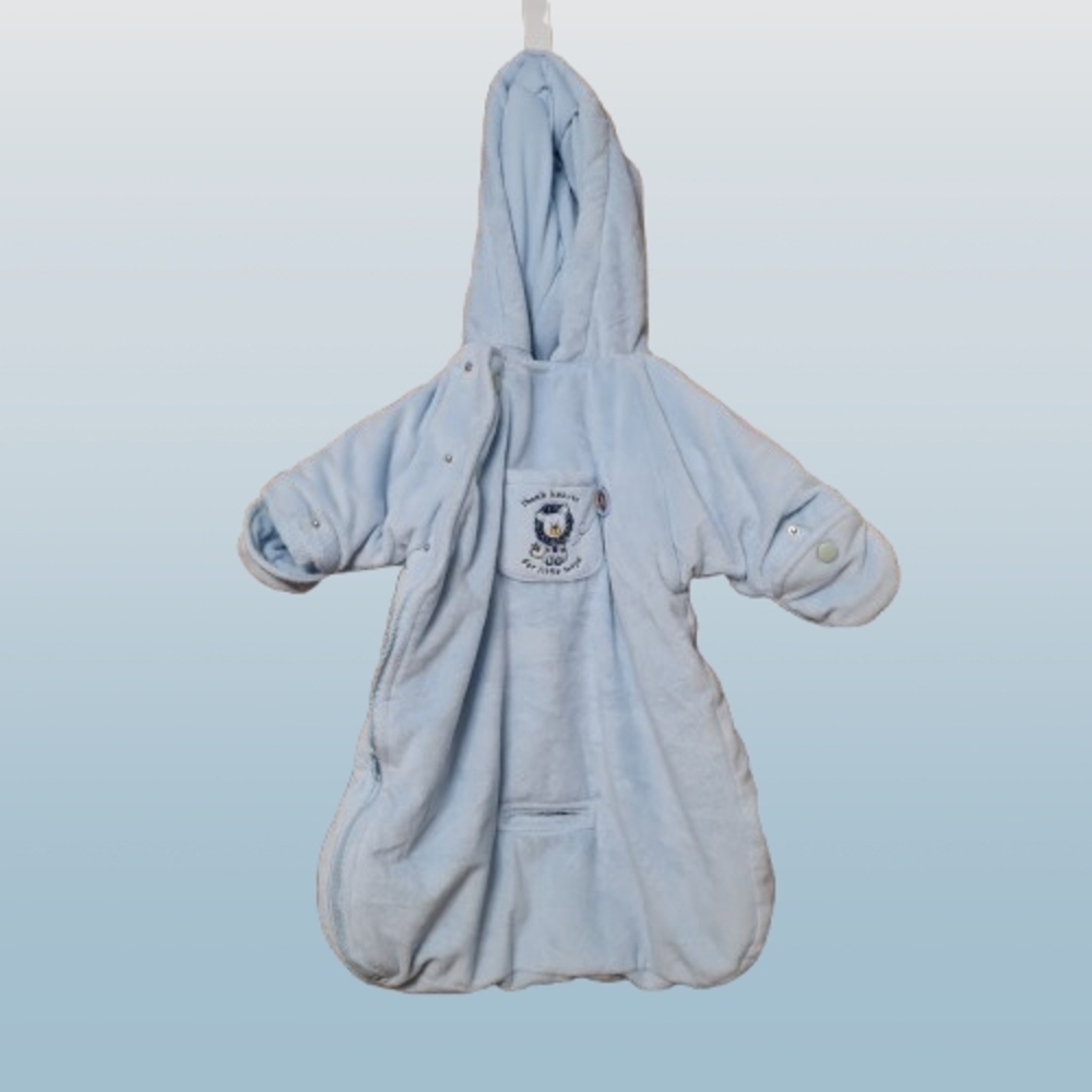 Carter's Cozy Blue Boys Bunting/pajamas, used condition